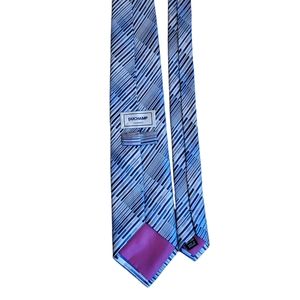 Duchamp London Men’s Silk Tie Blue Striped Pattern Hand Made